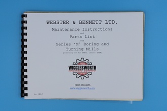WEBSTER & BENNETT M/EM Manual MACHINE PARTS | TR Wigglesworth Machinery Co. (2)