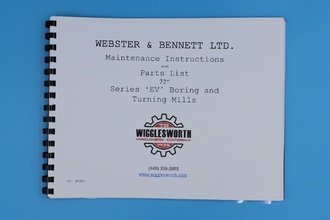 WEBSTER & BENNETT EV Manual MACHINE PARTS | TR Wigglesworth Machinery Co. (2)