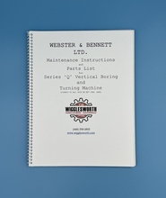 WEBSTER & BENNETT Q Manual MACHINE PARTS | TR Wigglesworth Machinery Co. (2)